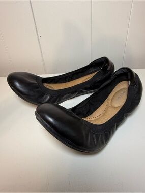 Lands' End Black Leather Ballet Flats Size 8